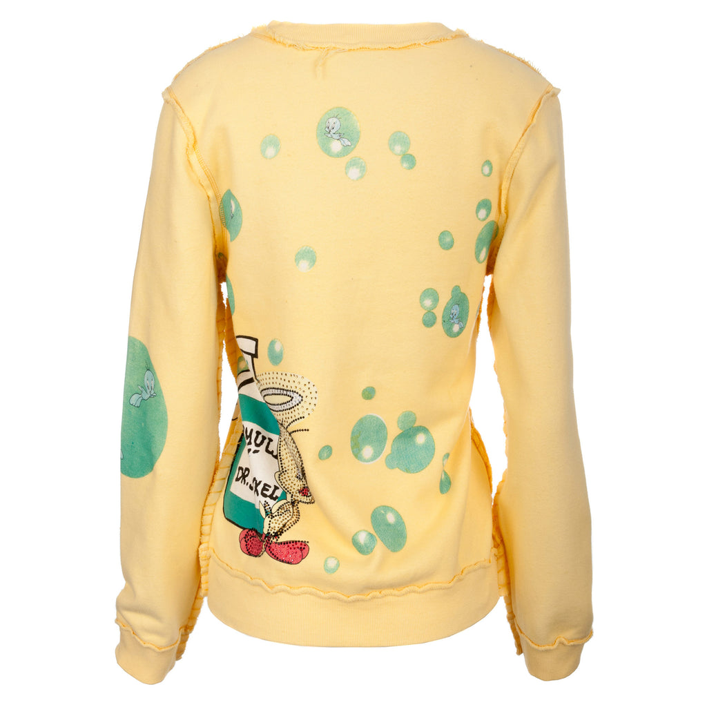Looney Tunes Women's Yellow Sweatshirt Sylvester & Tweet Graphic