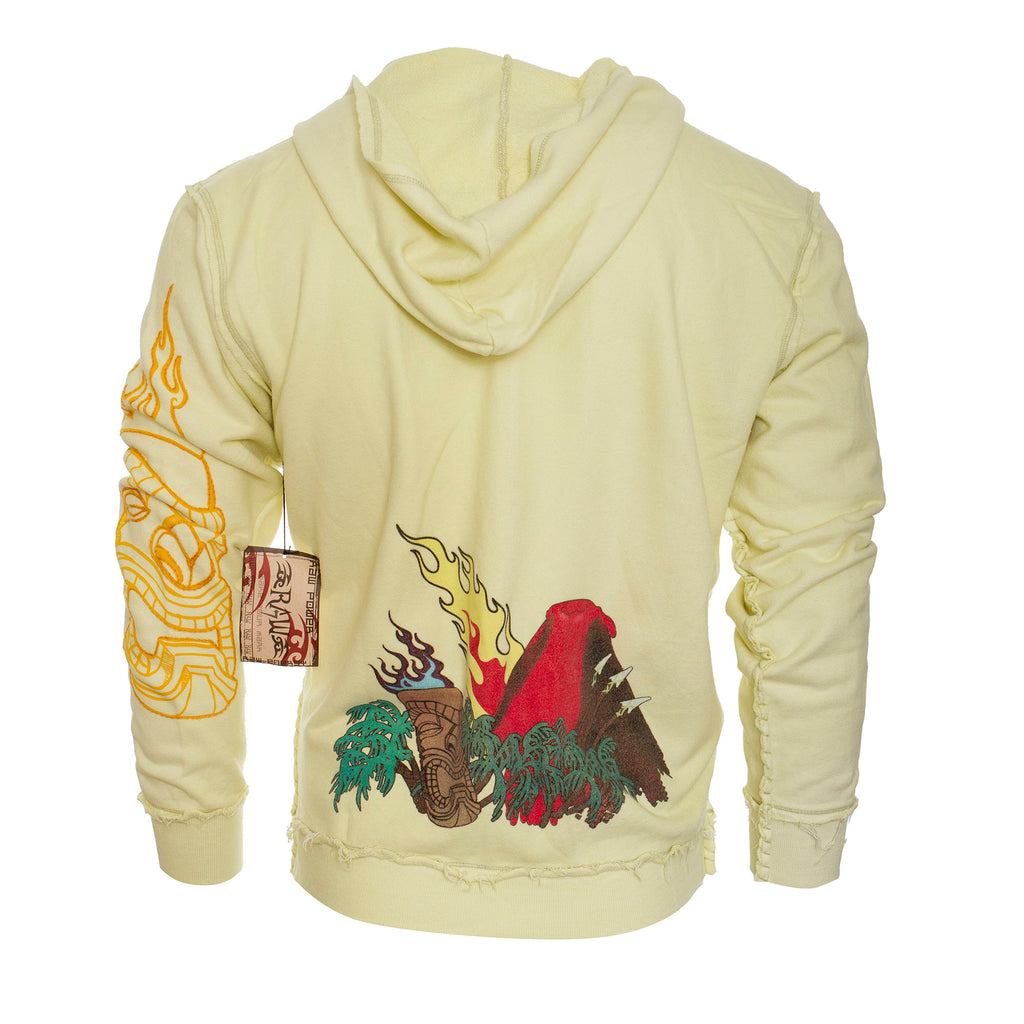 Raw7 Men's Yellow Hoodie Looney Tunes Tasmanian Devil