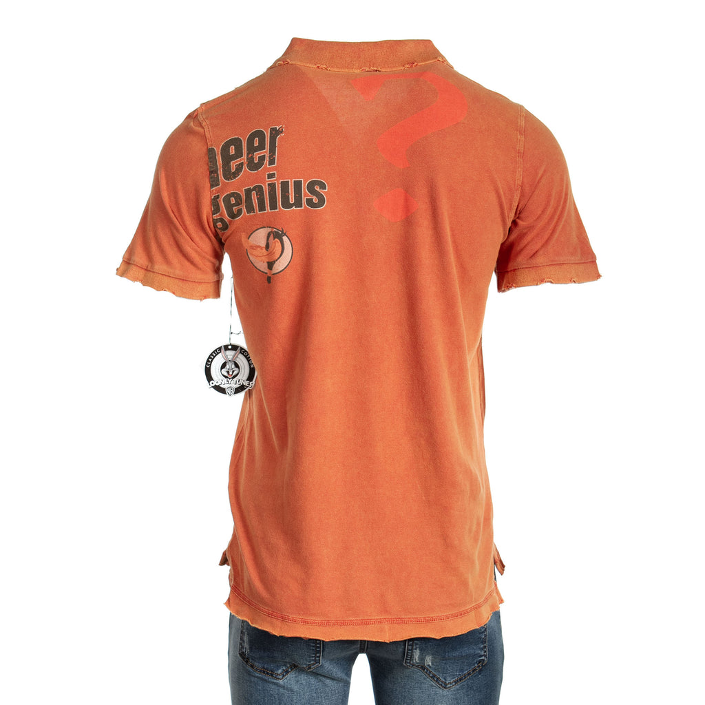 Raw7 Men's Looney Tunes Daffy Duck Orange Polo Shirt