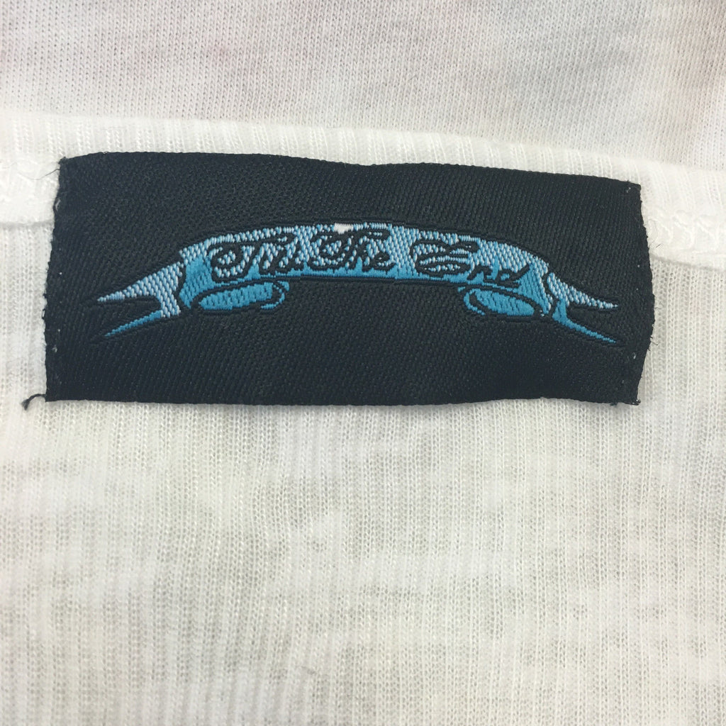 RAW 7 Till the End Womens White Earth Print Long Sleeve 100% Cotton Blend Top