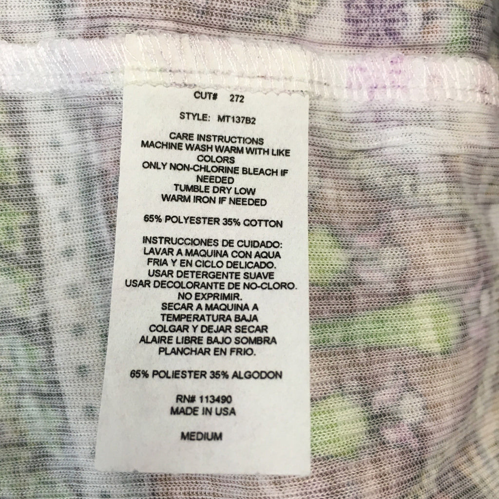 RAW 7 Till the End Womens White Earth Print Long Sleeve 100% Cotton Blend Top