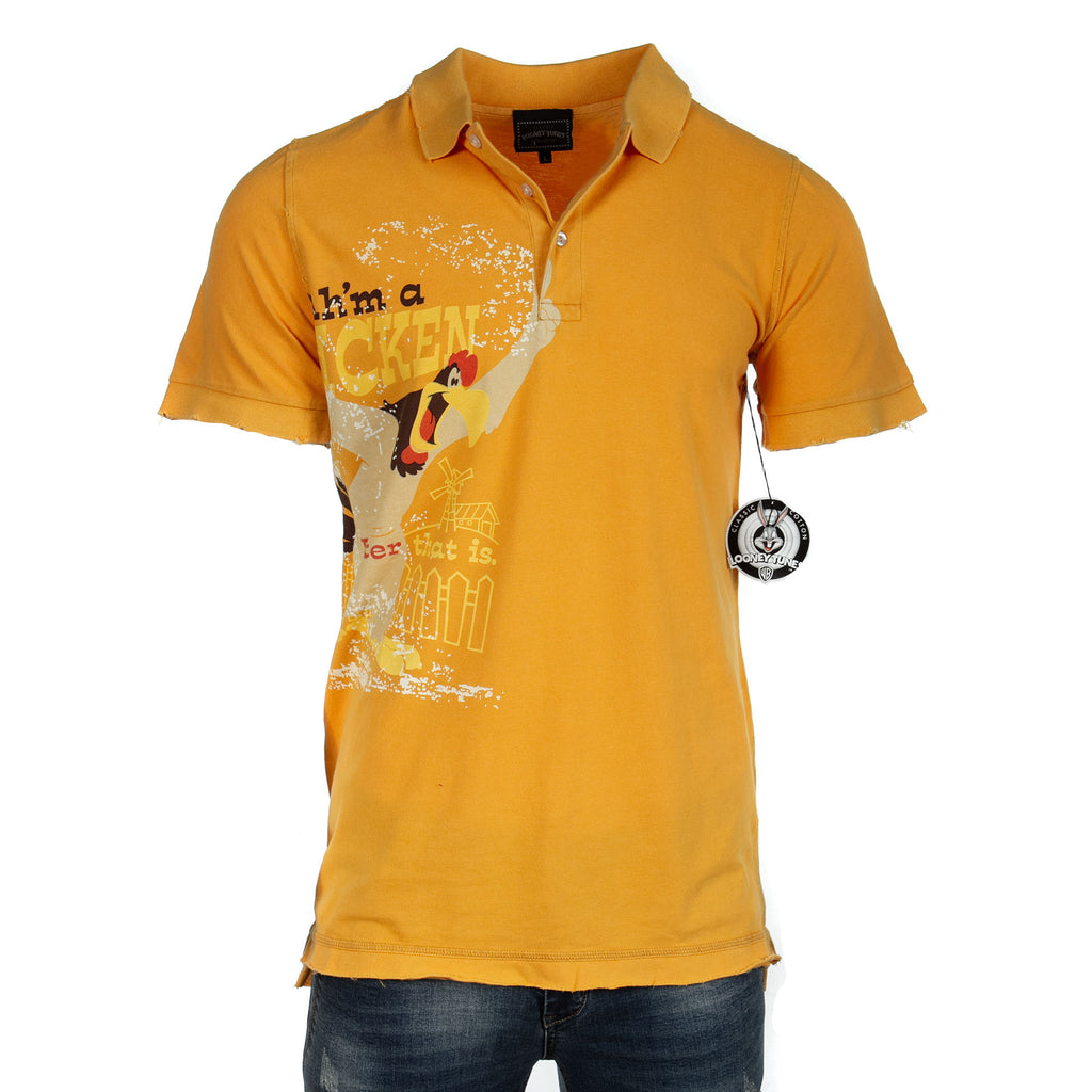 Raw7 Men's Looney Tunes Foghorn Orange Polo Shirt