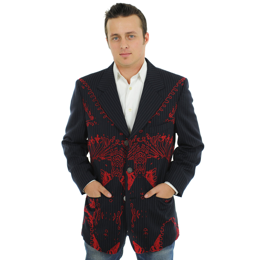 Asylum by Raw7 Men's Pinstripe Blazer