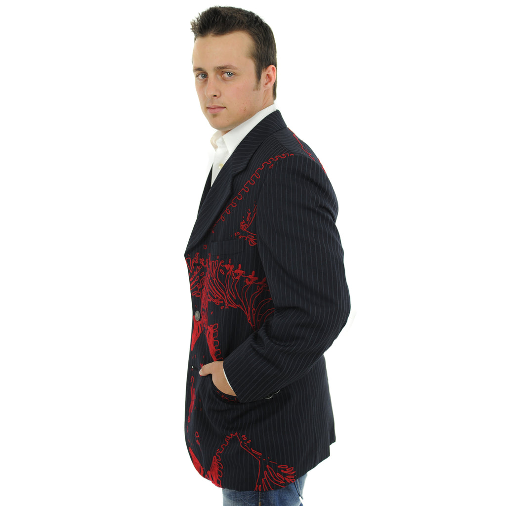Asylum by Raw7 Men's Pinstripe Blazer
