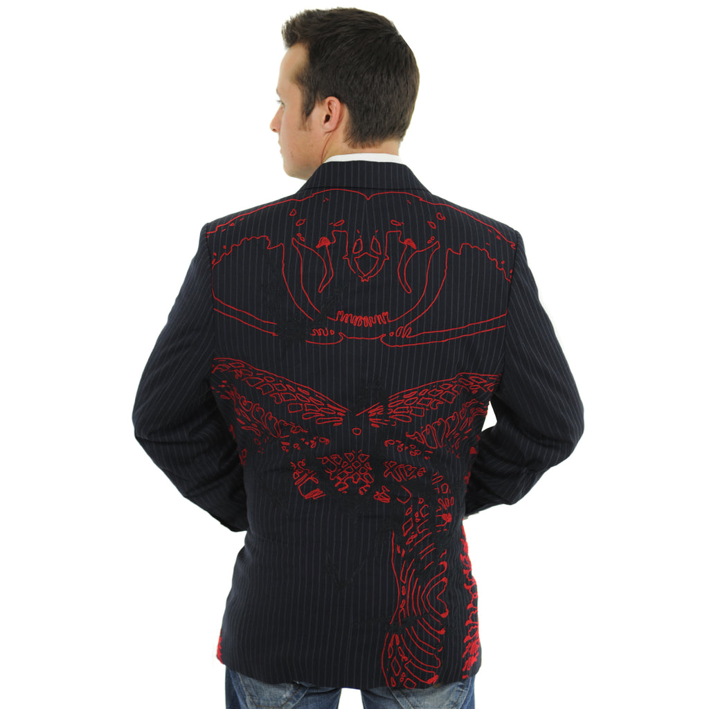 Asylum by Raw7 Men's Pinstripe Blazer