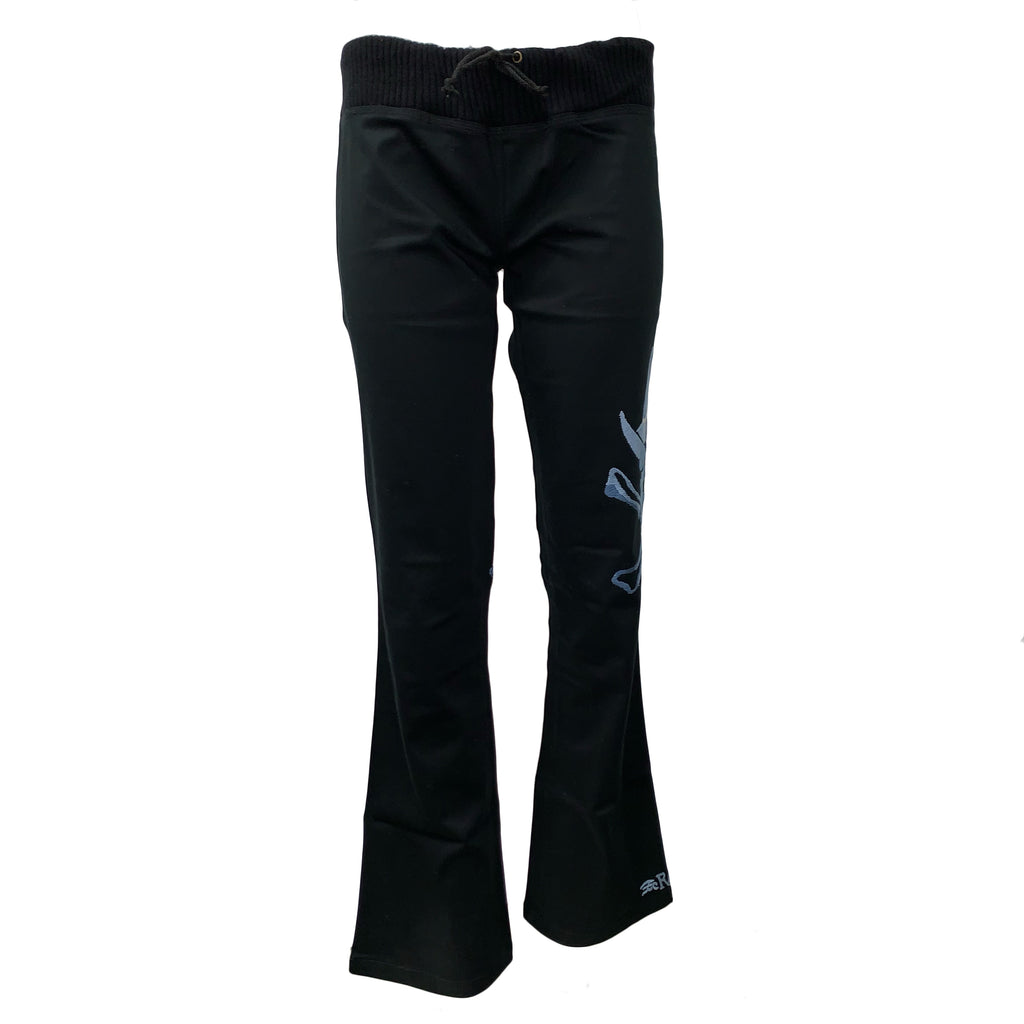 Raw7 Women's Cowboy Skull Wide Leg Pants Black