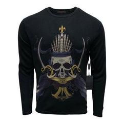 RAW7 Men's 100% Acrylic Crewneck Sweater "Captain" - Black