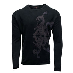 RAW7 Men's 100% Acrylic Crewneck Sweater "Knight" - Black