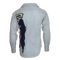 Raw 7 Men's Eagle and Guitar Themed Dress Hand Embroidery Shirt