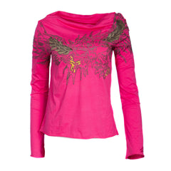 RAW 7 Till The End Women's Raspberry Top with Embroidered Eagle Design