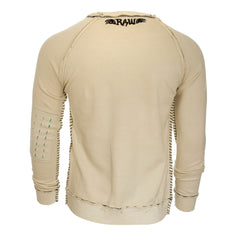 Raw7 Men's Ivory Crew Neck Sweatshirt Fleur-de-lis Design