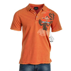 Raw7 Men's Looney Tunes Daffy Duck Orange Polo Shirt