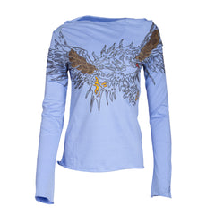 RAW 7 Till The End Women's Embroidered Top - Blue