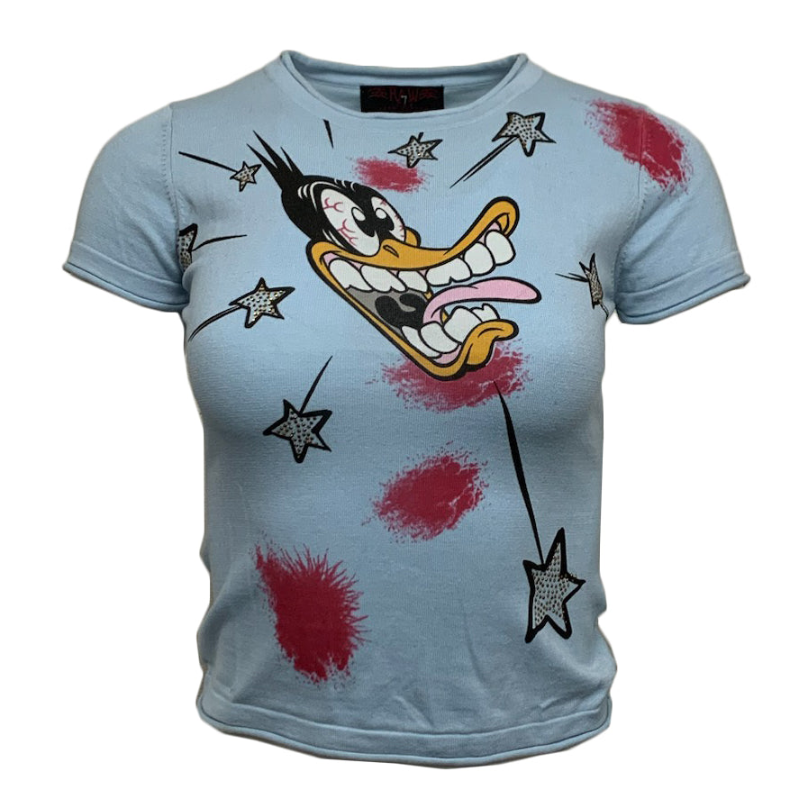 Raw7 Looney Tunes Women's T-Shirt Daffy Duck - Light Blue