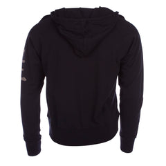 Raw7 Men's Black Zip Hoodie with Chinese Symbol for Life