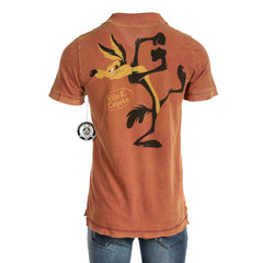 Raw7 Men's Looney Tunes Wile E. Coyote Burnt Orange Polo Shirt